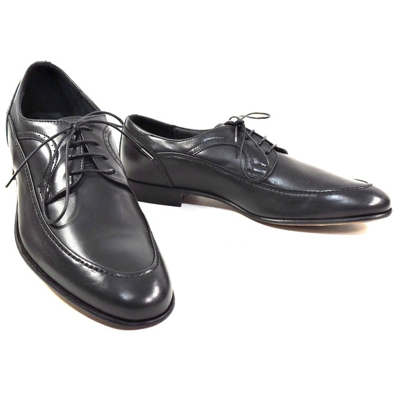 ALBERTO CICCIOLI ?? MEN\'S BLACK SOFT LEATHER COMFORT DERBY SHOES